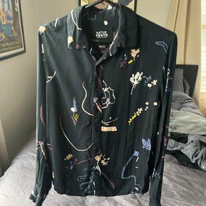 Native Youth Floral Cascade Shirt Men's Size Medium